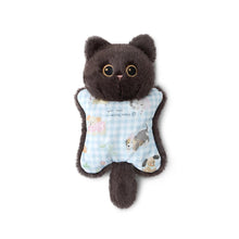 Load image into Gallery viewer, Black Bombay Cat Plushie - Big Eyes with Patterned Fabric Body-Stuffed Animals-Black Cat,Cat Memorial Gifts,Stuffed Animal-5