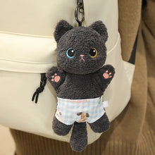 Load image into Gallery viewer, Black Bombay Cat Plushie - Kitten Wearing Diaper Pants