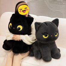 Load image into Gallery viewer, Black Bombay Cat Stuffed Animal - Sitting Kawaii Design with Big Yellow Eyes-Stuffed Animals-Black Cat,Cat Memorial Gifts,Stuffed Animal-7