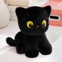 Load image into Gallery viewer, Black Bombay Cat Stuffed Animal - Sitting Kawaii Design with Big Yellow Eyes-Stuffed Animals-Black Cat,Cat Memorial Gifts,Stuffed Animal-2