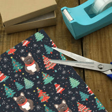 Load image into Gallery viewer, Black / Brindle French Bulldog Festive Christmas Gift Wrapping Paper - 2 Rolls-Christmas Ornament-Christmas,French Bulldog,Wrapping Paper-2