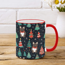 Load image into Gallery viewer, Black / Brindle French Bulldog Festive Frolic Christmas Mug-2