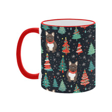 Load image into Gallery viewer, Black / Brindle French Bulldog Festive Frolic Christmas Mug-3
