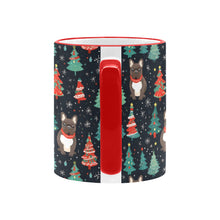 Load image into Gallery viewer, Black / Brindle French Bulldog Festive Frolic Christmas Mug-6