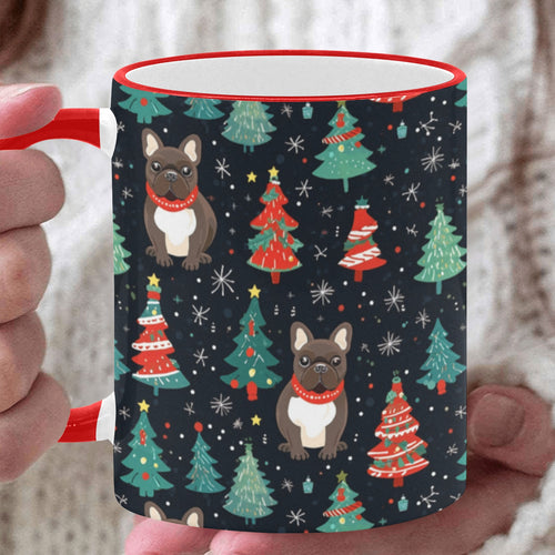 Black / Brindle French Bulldog Festive Frolic Christmas Mug-White7-ONE SIZE-1