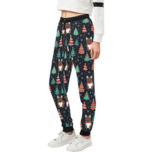 Load image into Gallery viewer, Black / Brindle French Bulldog Festive Frolic Christmas Unisex Sweatpants-Apparel-Apparel, Christmas, Dog Dad Gifts, Dog Mom Gifts, French Bulldog, Pajamas-2