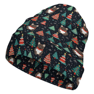 Black / Brindle French Bulldog Festive Frolic Warm Christmas Beanie-Accessories-Accessories, Christmas, Dog Mom Gifts, French Bulldog, Hats-ONE SIZE-4