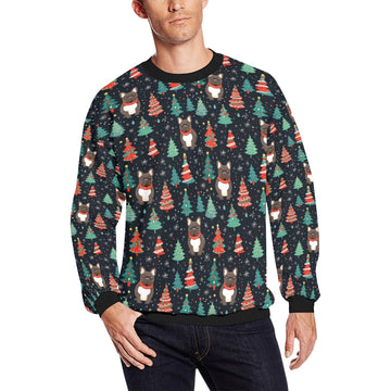 Black Brindle French Bulldog Frolic Christmas Fuzzy Sweatshirt For Men S 360x