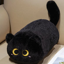 Load image into Gallery viewer, Black Cat Loaf Throw Pillow - Long Fat Cat Plush Cushion - Yellow Eyes-black-35cm-1