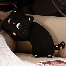 Load image into Gallery viewer, Black Cat Plush Pillow - Curvy Kawaii Big-Eyed Cat-black-50cm-1