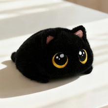 Load image into Gallery viewer, Black Cat Plush Toy - Big Eyed Squishy Cat-black cat-about 15cm-1