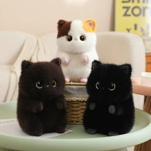 Load image into Gallery viewer, Black Cat Soft Plush Toy - Adorable Round Furry Sausage-6