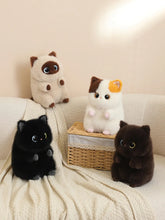 Load image into Gallery viewer, Black Cat Soft Plush Toy - Adorable Round Furry Sausage-13