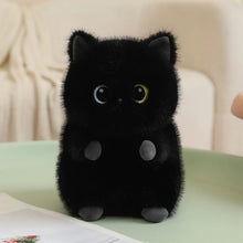 Load image into Gallery viewer, Black Cat Soft Plush Toy - Adorable Round Furry Sausage-Black cat-23cm-1