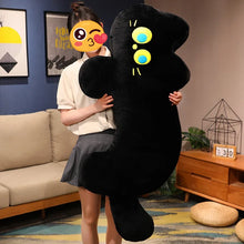 Load image into Gallery viewer, Black Cat Stuffed Animal and Plush Pillow - Wide-Eyed Snuggler (Small to Giant Size)