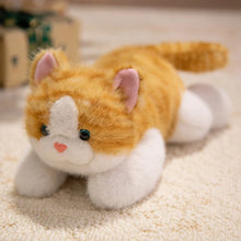 Load image into Gallery viewer, Black Cat Stuffed Animal - Little Pink Heart Nose - Blue Eyes-12