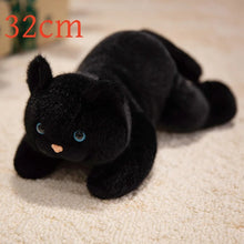 Load image into Gallery viewer, Black Cat Stuffed Animal - Little Pink Heart Nose - Blue Eyes-black cat-1