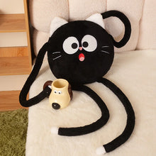 Load image into Gallery viewer, Black Cat Throw Pillow Plush Toy - Long Legged Wide Eyed Surprise-2