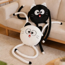 Load image into Gallery viewer, Black Cat Throw Pillow Plush Toy - Long Legged Wide Eyed Surprise-9