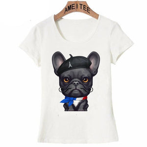 Black French Bulldog Love Womens T ShirtApparel