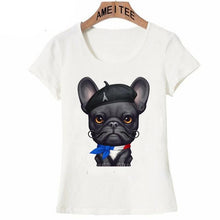 Load image into Gallery viewer, Black French Bulldog Love Womens T ShirtApparelWhiteS