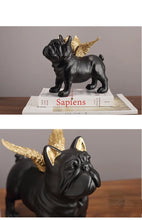 Load image into Gallery viewer, Black French Bulldog Statue - Darling Angel Wings - 2 pcs Set-13
