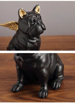 Load image into Gallery viewer, Black French Bulldog Statue - Darling Angel Wings - 2 pcs Set-16