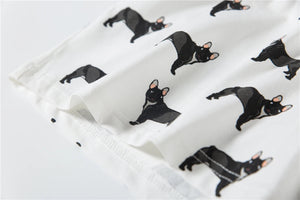 Black Frenchie Mom Cotton Crop Top and Shorts Sleeping Set-Pajamas-Apparel, Dog Mom Gifts, French Bulldog, Pajamas-10