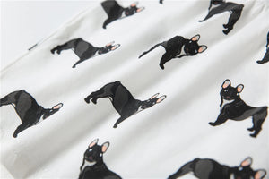 Black Frenchie Mom Cotton Crop Top and Shorts Sleeping Set-Pajamas-Apparel, Dog Mom Gifts, French Bulldog, Pajamas-3