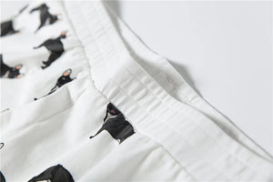 Black Frenchie Mom Cotton Crop Top and Shorts Sleeping Set-Pajamas-Apparel, Dog Mom Gifts, French Bulldog, Pajamas-8