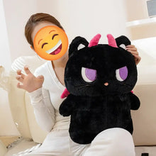 Load image into Gallery viewer, Black Grumpy Bombay Cat Plushie - Halloween Cat Plush - Big Eyes and Devil Horns-Stuffed Animals-Black Cat,Cat Memorial Gifts,Stuffed Animal-2