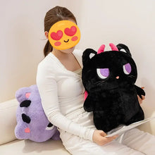 Load image into Gallery viewer, Black Grumpy Bombay Cat Plushie - Halloween Cat Plush - Big Eyes and Devil Horns-Stuffed Animals-Black Cat,Cat Memorial Gifts,Stuffed Animal-4