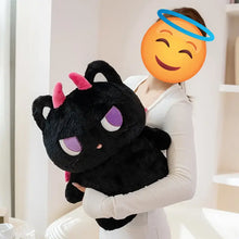 Load image into Gallery viewer, Black Grumpy Bombay Cat Plushie - Halloween Cat Plush - Big Eyes and Devil Horns-Stuffed Animals-Black Cat,Cat Memorial Gifts,Stuffed Animal-5