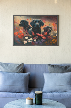 Load image into Gallery viewer, Black Lab Floral Symphony Wall Art Poster-Art-Black Labrador, Dog Art, Home Decor, Labrador, Poster-5