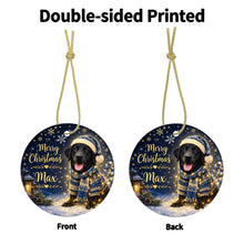Load image into Gallery viewer, Black Labrador Christmas Ornament - Cozy Winter Pet Portrait Design - Personalize with Photo and Name-Christmas Ornament-Christmas,Christmas Ornament,Personalize Artwork-4