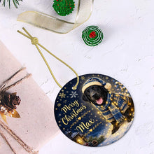 Load image into Gallery viewer, Black Labrador Christmas Ornament - Cozy Winter Pet Portrait Design - Personalize with Photo and Name-Christmas Ornament-Christmas,Christmas Ornament,Personalize Artwork-6