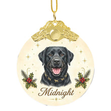Load image into Gallery viewer, Black Labrador Christmas Ornament - Gold Crown Dog Portrait - Personalized with Photo and Name-Christmas Ornament-Christmas,Christmas Ornament,Personalize Artwork-3