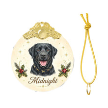 Load image into Gallery viewer, Black Labrador Christmas Ornament - Gold Crown Dog Portrait - Personalized with Photo and Name-Christmas Ornament-Christmas,Christmas Ornament,Personalize Artwork-4