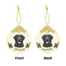 Load image into Gallery viewer, Black Labrador Christmas Ornament - Gold Crown Dog Portrait - Personalized with Photo and Name-Christmas Ornament-Christmas,Christmas Ornament,Personalize Artwork-5