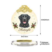 Load image into Gallery viewer, Black Labrador Christmas Ornament - Gold Crown Dog Portrait - Personalized with Photo and Name-Christmas Ornament-Christmas,Christmas Ornament,Personalize Artwork-6