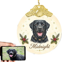 Load image into Gallery viewer, Black Labrador Christmas Ornament - Gold Crown Dog Portrait - Personalized with Photo and Name-Christmas Ornament-Christmas,Christmas Ornament,Personalize Artwork-1