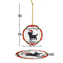 Load image into Gallery viewer, Black Labrador Christmas Ornament - Personalized Whimsical Holiday Cartoon Art Design - with Name-Christmas Ornament-Black Labrador,Christmas,Personalize Artwork-4