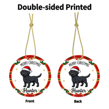Load image into Gallery viewer, Black Labrador Christmas Ornament - Personalized Whimsical Holiday Cartoon Art Design - with Name-Christmas Ornament-Black Labrador,Christmas,Personalize Artwork-5