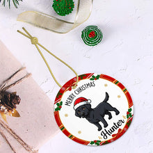 Load image into Gallery viewer, Black Labrador Christmas Ornament - Personalized Whimsical Holiday Cartoon Art Design - with Name-Christmas Ornament-Black Labrador,Christmas,Personalize Artwork-6