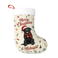 Load image into Gallery viewer, Black Labrador Christmas Stocking - Cozy Festive Wishes - Personalize with Photo and Name-Christmas Ornament-Christmas,Christmas Stocking,Personalize Artwork-3