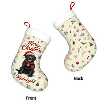 Load image into Gallery viewer, Black Labrador Christmas Stocking - Cozy Festive Wishes - Personalize with Photo and Name-Christmas Ornament-Christmas,Christmas Stocking,Personalize Artwork-4