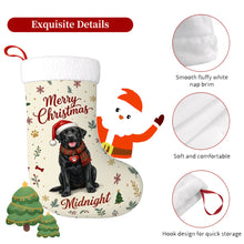 Load image into Gallery viewer, Black Labrador Christmas Stocking - Cozy Festive Wishes - Personalize with Photo and Name-Christmas Ornament-Christmas,Christmas Stocking,Personalize Artwork-5