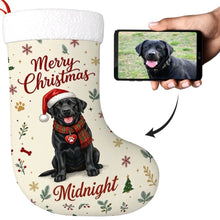 Load image into Gallery viewer, Black Labrador Christmas Stocking - Cozy Festive Wishes - Personalize with Photo and Name-Christmas Ornament-Christmas,Christmas Stocking,Personalize Artwork-1