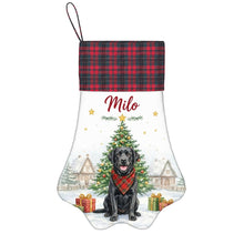 Load image into Gallery viewer, Black Labrador Christmas Stocking - Home for the Holidays - Personalize with Photo and Name-Christmas Ornament-Christmas,Christmas Stocking,Personalize Artwork-3