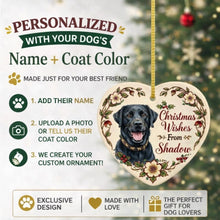 Load image into Gallery viewer, Black Labrador Dog Ornament - Christmas Wishes Design - Personalized with Name-Christmas Ornament-Christmas,Personalize Artwork-2